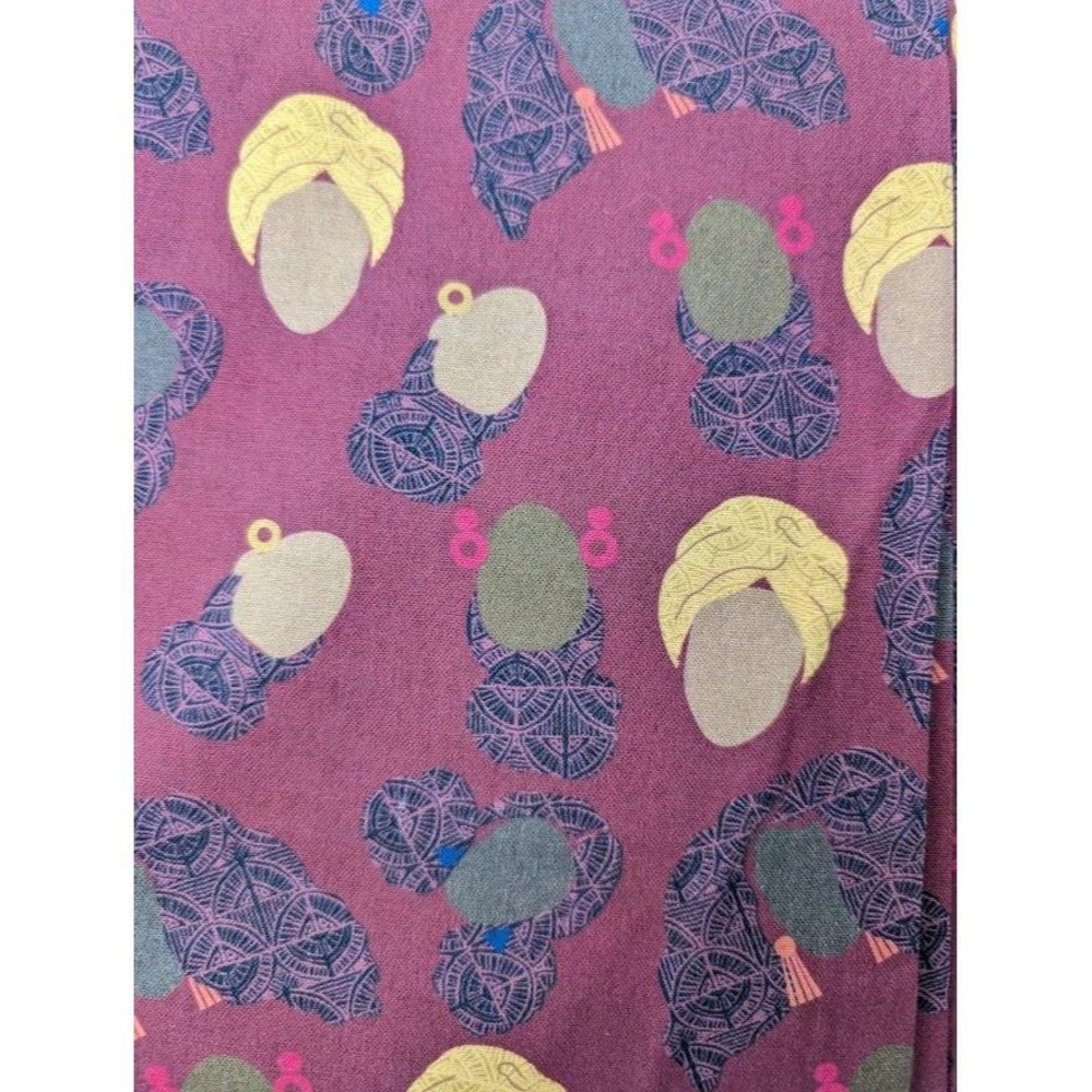 8 Yards African American Cultural Pride Black Faces Cotton Fabric Red NEW